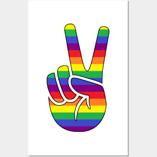 Rainbow Peace Sign - LGBTQ+ Posters and Art